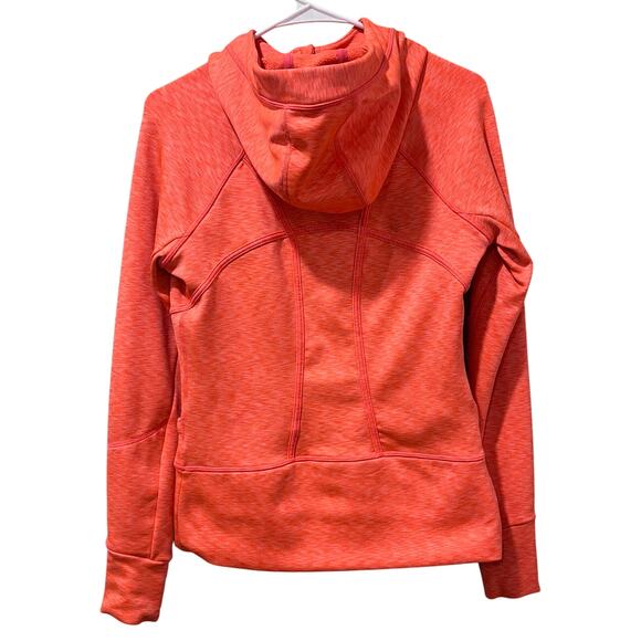 ATHLETA | Full-Zip Hooded Sweatshirt Neon Orange Small - Picture 3 of 8